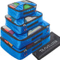 Travel Packing Cubes 5 pcs Luggage Organizer Set for Bag & Suitcase - color: Blue