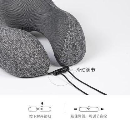 Travel Pillow - Pure Memory Foam Neck Pillow, Comfortable and Breathable Cover, Machine Washable, Airplane Travel kit with 3D Contoured Eye mask, earplugs and Storage Bag