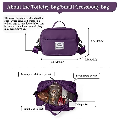 Weekender Bags for Women,Personal Item Travel Bag with Shoes Compartment,Overnight Travel Duffel Bag with Toiletry Bag - color: Dark Purple, size: Large