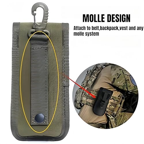 ACEXIER MOLLE Glasses Pouch Outdoor Durable Tactical Pouch Sunglasses Case Army Style Flashlight Pouch with Buckle - color: Green