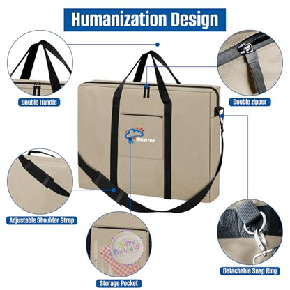 SIRUITON Folding Table Storage Bag, Portable 600D WaterProof Carry Bag for Folding Picnic/Camp Tables with Reinforcing Plate & Shoulder Strap, 36" D x 30" W x4.7 H Fits 6FT Folding Tables - size: Khaki - 6ft Folding Tables Bag