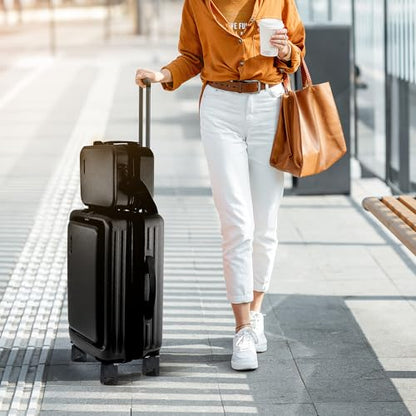 TRAVELARIM Hard Shell Luggage Sets with Spinner Wheels 4 Piece, Expandable Large Suitcases with TSA Lock, Travel Large Suitcase Set, White Luggage Set - color: Jet Black, size: Carry-on 20 Inch