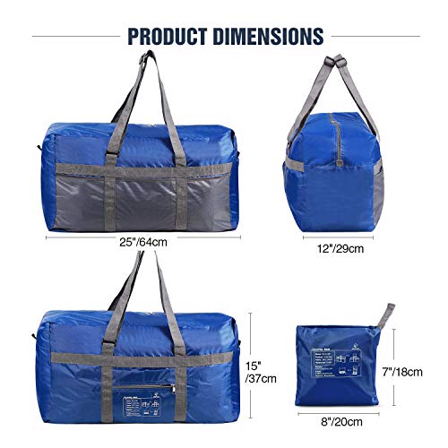 REDCAMP Foldable Travel Bag, Large Sports Bag, 75L/96L/100L, Lightweight Waterproof Tote Bag - color: Dark Blue 75L