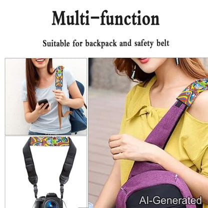 Cute Frog Car Seat Belt Pad Cover 2-Pack Soft Car Safety Seat Belt Strap Shoulder Pad Anti-Slip Shoulder Strap Protect Universal Fit Most Cars Women Men - color: Cute Hippie Flower Frog
