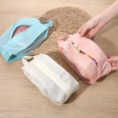 3 PCS Travel Underwear Organizer Bag with Zip, Mini Compression Travel Socks Storage Bag, Portable Packing Pouch for Traveling Underpants Lingerie Luggage Ties Cosmetics Accessories