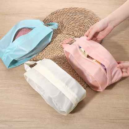 3 PCS Travel Underwear Organizer Bag with Zip, Mini Compression Travel Socks Storage Bag, Portable Packing Pouch for Traveling Underpants Lingerie Luggage Ties Cosmetics Accessories