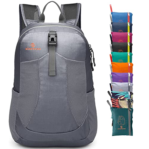 sinotron 22L Lightweight Packable Hiking Backpack, Small Hiking Backpack Day Pack for Women Men Travel Camping Vacation - color: Grey