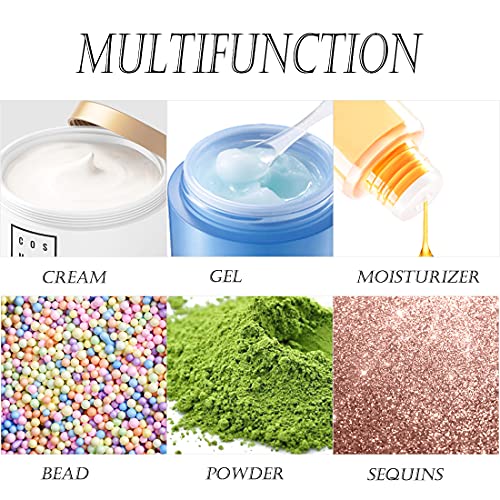 5 Gram Sample Containers with Lids, Mini Makeup Containers, Empty Plastic Travel Cosmetic Containers with Labels(25 Count, Clear Lid) - color: Clear