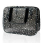 Black Holographic Star Cosmetic Bag for Women 11.8x5.1x8.2 Inches Portable Travel Toiletry Bag with Handles,Durable PVC Material,Zipper Design-Ideal Large Clear Makeup Organizer - color: Gray