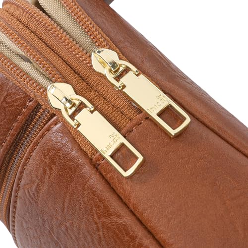 INICAT Anti Theft Crossbody Bags for Women Travel Small Sling Bag Fanny Packs Cross Body Purses Everyday - color: Pure Brown Antitheft, size: Large
