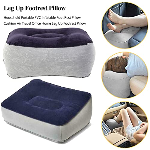 Inflatable Foot Rest Pillow - Air Footrest Cushion for Travel, Office & Home, Perfect Airplane & Car Seat Accessory