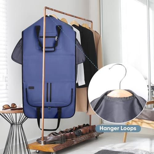 BALEINE Travel Garment Bag, Travel Suit Bag for Men, Water Resistant Carry on Garment Bag for Hanging Clothes, Garment Duffel Bag for Travel Business (Navy-Convertible) - color: Navy-Convertible
