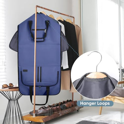 BALEINE Travel Garment Bag, Travel Suit Bag for Men, Water Resistant Carry on Garment Bag for Hanging Clothes, Garment Duffel Bag for Travel Business (Navy-Convertible) - color: Navy-Convertible