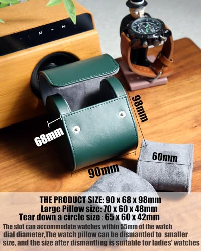 Watch Roll Travel Case for Men and Women with Suede Lining Watch Display Box Single Watch Storage and Organizer (Green) - color: 1 Slot Green