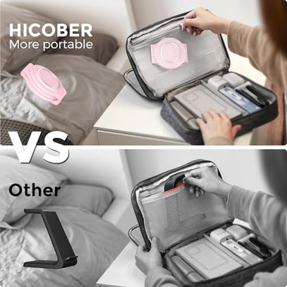 Hicober 3 in 1 Wireless Charging Station for Apple Watch and iPhone Air 17 16 15 14 13 12 Pro Max/Plus, Magnetic Foldable Wireless Travel Charger Station Stand for Airpods iWatch All Series Pink - color: Pink