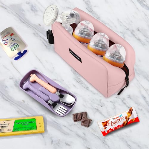 Cerbonny Cooler Bag Freezable Lunch Bag for Work School Travel,Leak-proof Small Lunch Bag,Small Insulated Bag For Kids 3+/Adults,Freezer Lunch Bags,Freezable Snack Bag,Pink - color: Pink-B-2