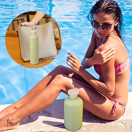 10oz Squeeze Bottles with Flip Cap, Refillable Plastic Travel Bottles for Creams, Lotion, Shampoo, Conditioner (2 Pcs) - color: Green, size: 300ml/10 oz