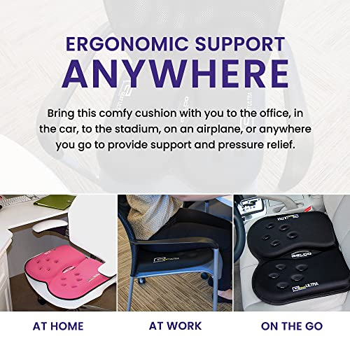GSeat Ultra Orthopedic Gel and Foam Seat Cushion - for Coccyx, Back, Tailbone, Prostate, Postnatal, and Sciatica Pain/Discomfort - Office, Car, Chair, Travel (Royal Blue) - color: Royal Blue