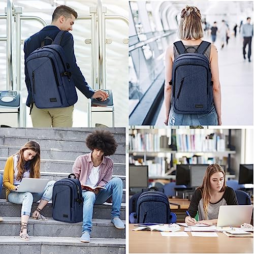 Mancro Laptop Backpack, 15.6 inch Business Backpack Anti Theft College School Computer Bag for Men Women Travel Backpack with Laptop Compartment (Blue, 15.6 inch) - color: Blue, size: 15.6 inch