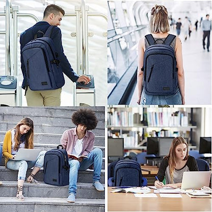 Mancro Laptop Backpack, 15.6 inch Business Backpack Anti Theft College School Computer Bag for Men Women Travel Backpack with Laptop Compartment (Blue, 15.6 inch) - color: Blue, size: 15.6 inch