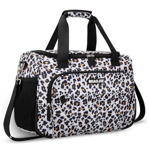 Travel Duffle Bag for Women, Underseat Carry On luggage Bag Foldable Overnight Weekender Hospital Bag Lightweight Airplanes Personal Item Travel Tote Bag for Women Birthday Gifts, 16IN Leopard Print - color: Leopard Print, size: 16IN