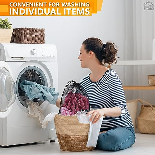 12 PCs Mesh Laundry Bags – 13x15.5 Inch Black Washable Nylon Bags Set – Reusable Mesh Bag for Swimwear, Delicates, Sports Gear, Towels, Travel Use | Lightweight Storage Solution for Daily Needs - style: 12Pcs, Black, M size