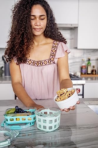 Ello DuraGlass Rounds Glass Food Storage Containers - Meal Prep Bowls with Silicone Sleeve and Airtight Lids, 2 Cup, Yucca - color: Yucca Single