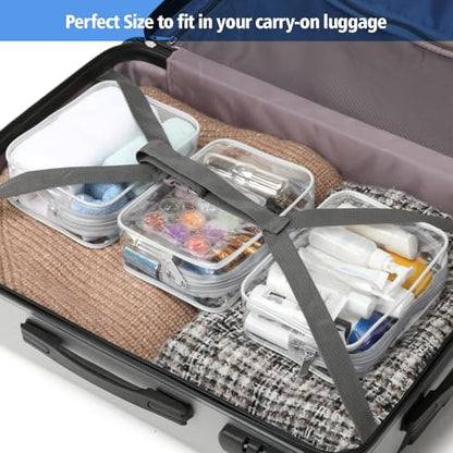 12 Pieces Clear Cosmetics Bag, Clear PVC Zippered Cosmetic Makeup Pouch, TSA Approved Toiletry Bag for Travel, Waterproof Vinyl Plastic Organizer Case for Vacation Bathroom (White Medium) - color: White