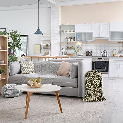 Swono Leopard Pattern Design Extra Large Travel Laundry Bag, Rip-Stop Dirty Clothes with Drawstring, Cheetah Skin Foldable Laundry bag Clothing Organization - color: Leopard Pattern Design