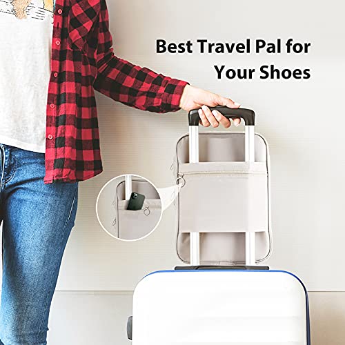 Shoe Bags for Travel,Shoe Bag Holds 3 Pair of Shoes,Shoe Storage Pouch for Travel and Daily Use,Shoe Organizer Travel Essentials for Packing in Suitcase,Waterproof - size: Grey