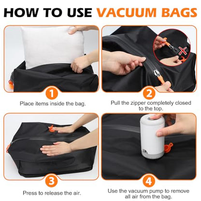 Fantictas Vacuum Travel Bags (1 Pack) - 18L Waterproof & Tear Resistant Travel Compression Bags with Wireless Vacuum Pump for luggage & Backpacks, Space Saving Vacuum Storage Bags