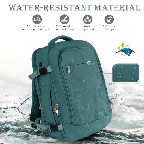 Rinlist Travel Backpack, Carry-on Backpack for Men Women, Travel Backpack Carry on Flight Approved, 40L Personal Item Backpack, Travel Essentials Must Haves, Peacock Blue - color: Peacock Blue