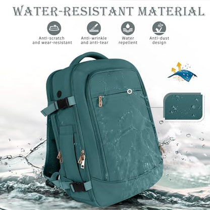 Rinlist Travel Backpack, Carry-on Backpack for Men Women, Travel Backpack Carry on Flight Approved, 40L Personal Item Backpack, Travel Essentials Must Haves, Peacock Blue - color: Peacock Blue