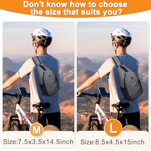 Pritent Crossbody Bags for Women Men Trendy Sling Bag Backpack Casual Chest Bag with Convertible Shoulder Strap - color: Light Grey, size: Medium