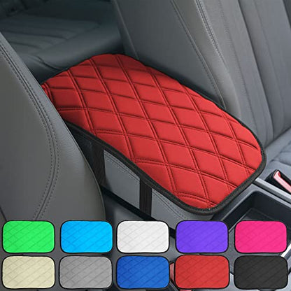 FH Group Neosupreme Red Diamond Pattern Center Console Pad – Water-Resistant Armrest Cover Protector for Cars, SUVs & Trucks - color: Red, style: Console Cover (Diamond)