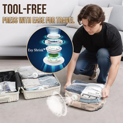 TAILI 8 Pack Cube Vacuum Storage Bags, Medium Size (25x19x11 inch), Vacuum Seal Bags for Clothing, Compression Cube Bags for Home Storage, Space Saving for Blankets, Baby Clothes, Pillows - size: 8 Medium