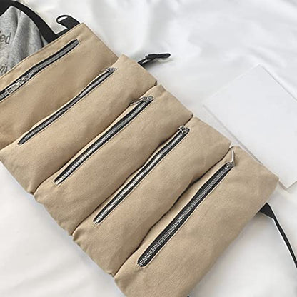 Roll Up Tool Bag, Wrench Organizer & Tool Pouch, Tool Roll Organizer, Mechanic Tool roll bags With 5 Tool Pouches for Mechanic, Electrician & Hobbyist