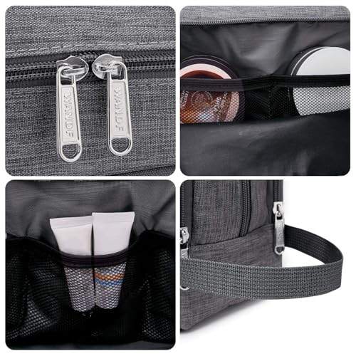 Toiletry Bag for Men Hanging Dopp Kit Water Resistant Shaving Bag Small Toiletry Bag for Traveling (Denim Grey) - color: Denim Grey