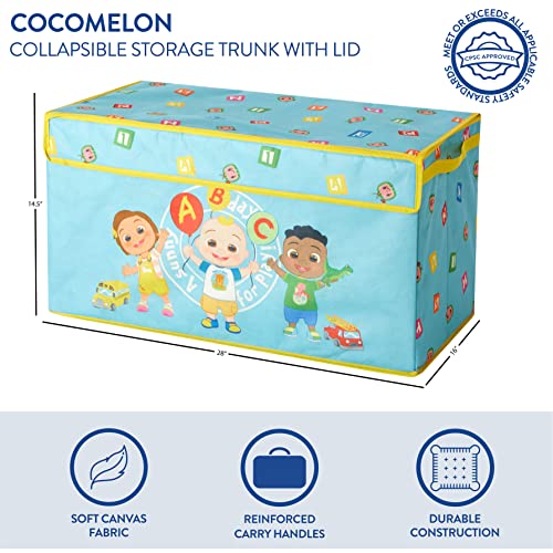 Idea Nuova Cocomelon Collapsible Children’s Toy Storage Trunk, Durable with Lid - color: Cocomelon