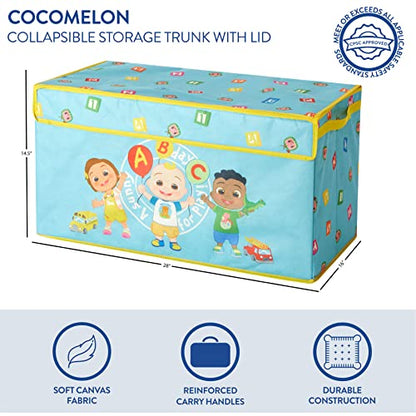 Idea Nuova Cocomelon Collapsible Children’s Toy Storage Trunk, Durable with Lid - color: Cocomelon
