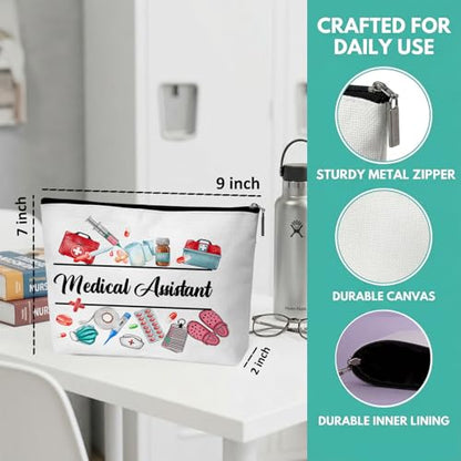Nurse Graduation Gifts for Women, Nurse Medical Makeup Bag Appreciation Birthday Gifts for Nurses, Medical Assistant Travel Cosmetic Pouch Bags with Zipper - B04 - style: Medical Assistant