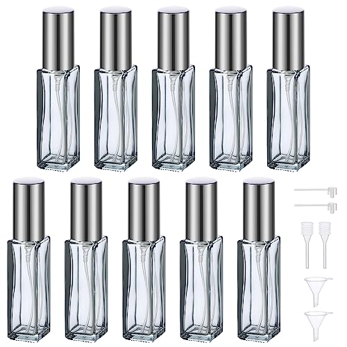 Segbeauty 10ML Empty Perfume Bottles, 10pcs Mini Refillable Atomizer, Portable Leak-proof Glass Spray Bottles for Travel Sample Dispenser - color: Gray, style: Mini Bottle Set