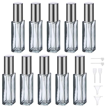 Segbeauty 10ML Empty Perfume Bottles, 10pcs Mini Refillable Atomizer, Portable Leak-proof Glass Spray Bottles for Travel Sample Dispenser - color: Gray, style: Mini Bottle Set