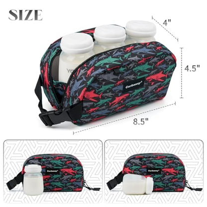 Cerbonny Small Cooler Bag, Freezable Snack Bag, Mini Cooler, small Insulated bag for Work, School, Travel, Picnic, Camping & Daily Use,Black Shark Pattern - color: Black Shark