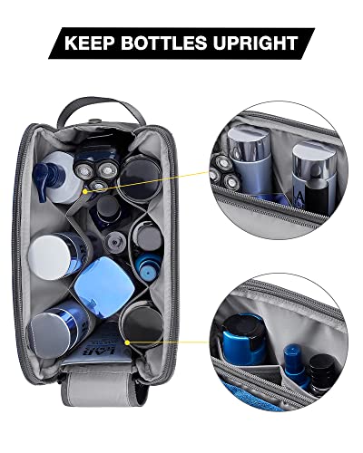 BAGSMART Toiletry Bag for Men, Travel Toiletry Organizer Dopp Kit Water-resistant Shaving Bag for Toiletries Accessories, Door Room Essentials,Grey-large - color: Grey, size: Large
