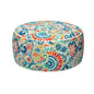 Magpie Fabrics Inflatable Stool Ottoman Pouf D20 xH9, Outdoor Round Footrest Footstool, Portable for Patio Garden Travel Camping - Paisley Multi - color: Paisley Multi