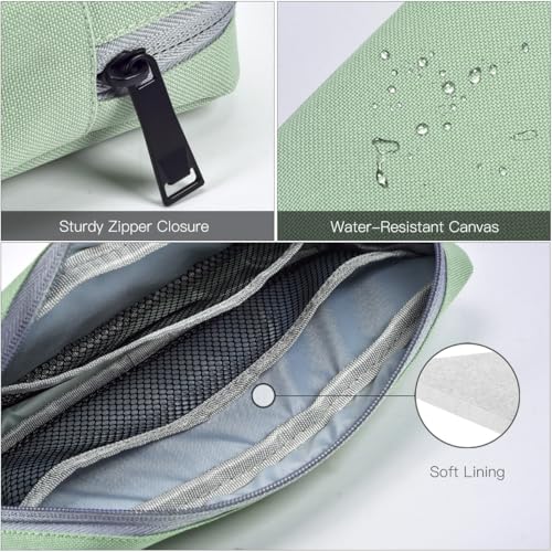 imComor Universal Electronics Accessories Case Bag, 2-Pack Portable Soft Carrying Case Bag Pouch Wire Cable Organizer for Hard Drive, Power Adapter, Laptop Mouse, Cosmetics Kit, Small+Big-Mint Green - color: Mint Green