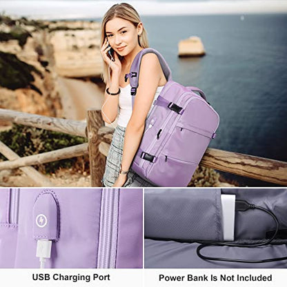 HOMIEE Travel Laptop Backpack for Men Women, Personal Item Carry On Bag, Dry Wet Separation, Weekender Business Hiking Camping College Bag, Mochila de Viaje, Purple - color: Purple, size: X-Large