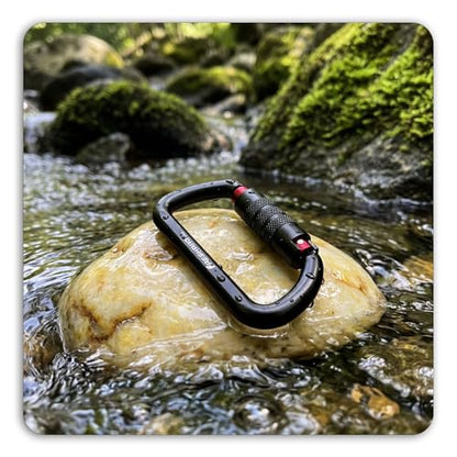 FresKaro 3inch 12kN-2698lbs Auto Locking Carabiner Clips, Solid D Shape, Heavy Duty 7075 Aluminum, Lightweight 1.09oz, Rust Proof, for Hammock, Hiking, Dog Leash, Keychain etc., Multi-Colors - color: Black-3pcs
