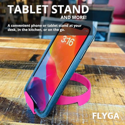 FLYGA Airplane Cup/Phone Holder Travel Accessory (Pink) Must Have Airplane Travel Essential Accessory for Flying Travel Gift Ideas
